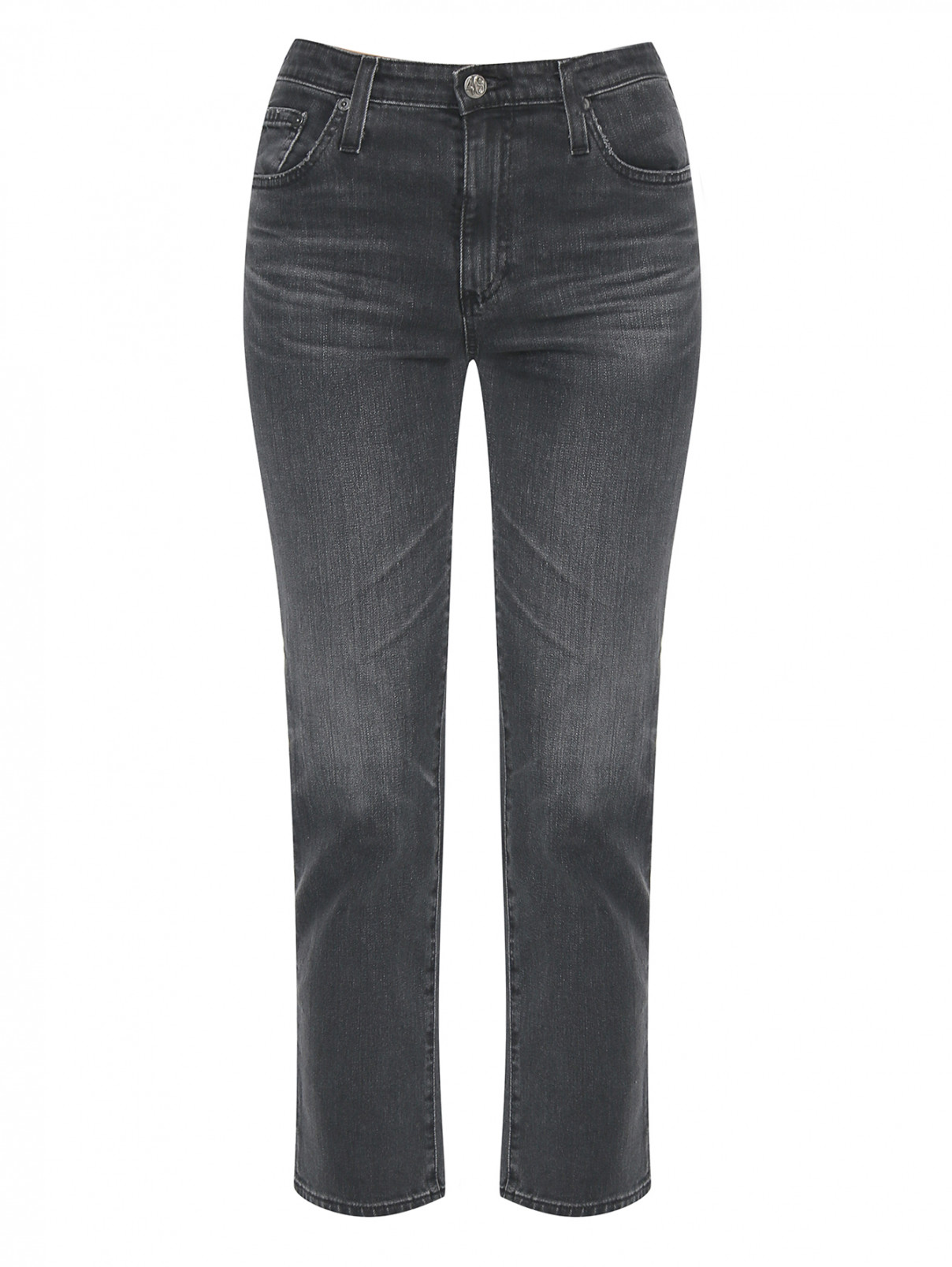 Джинсы из хлопка с потертостями AG Jeans  –  Общий вид  – Цвет:  Серый
