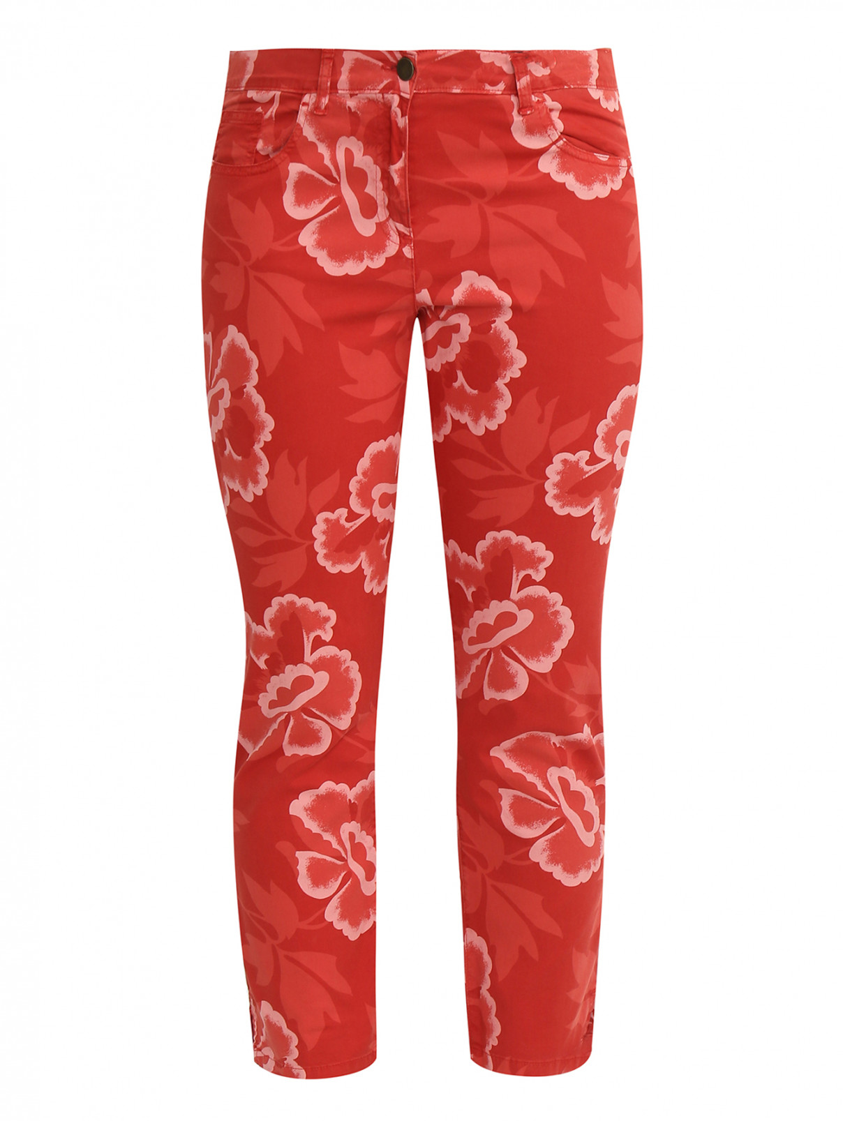 Укороченные джинсы с цветочным узором Marina Sport  –  Общий вид  – Цвет:  Узор