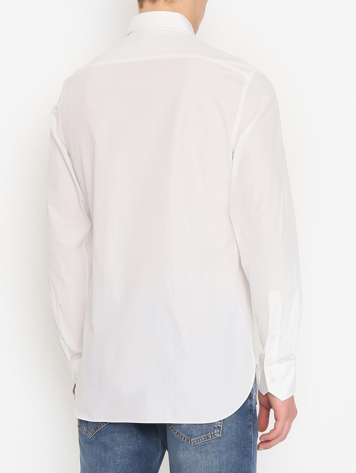 Рубашка из хлопка Ermenegildo Zegna  –  МодельВерхНиз1  – Цвет:  Белый