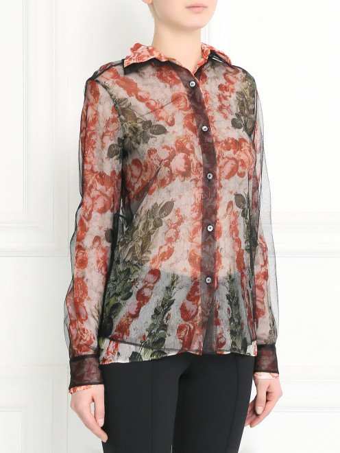 Блуза с цветочным узором Jean Paul Gaultier - Модель Верх-Низ