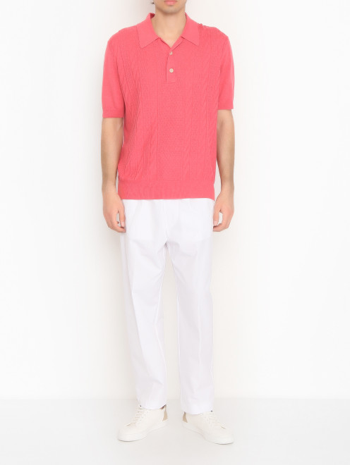 Поло из шелка и льна Piacenza Cashmere 1733 - МодельОбщийВид