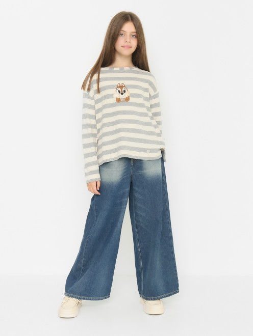 Широкие джинсы на завязках MM6 - МодельОбщийВид