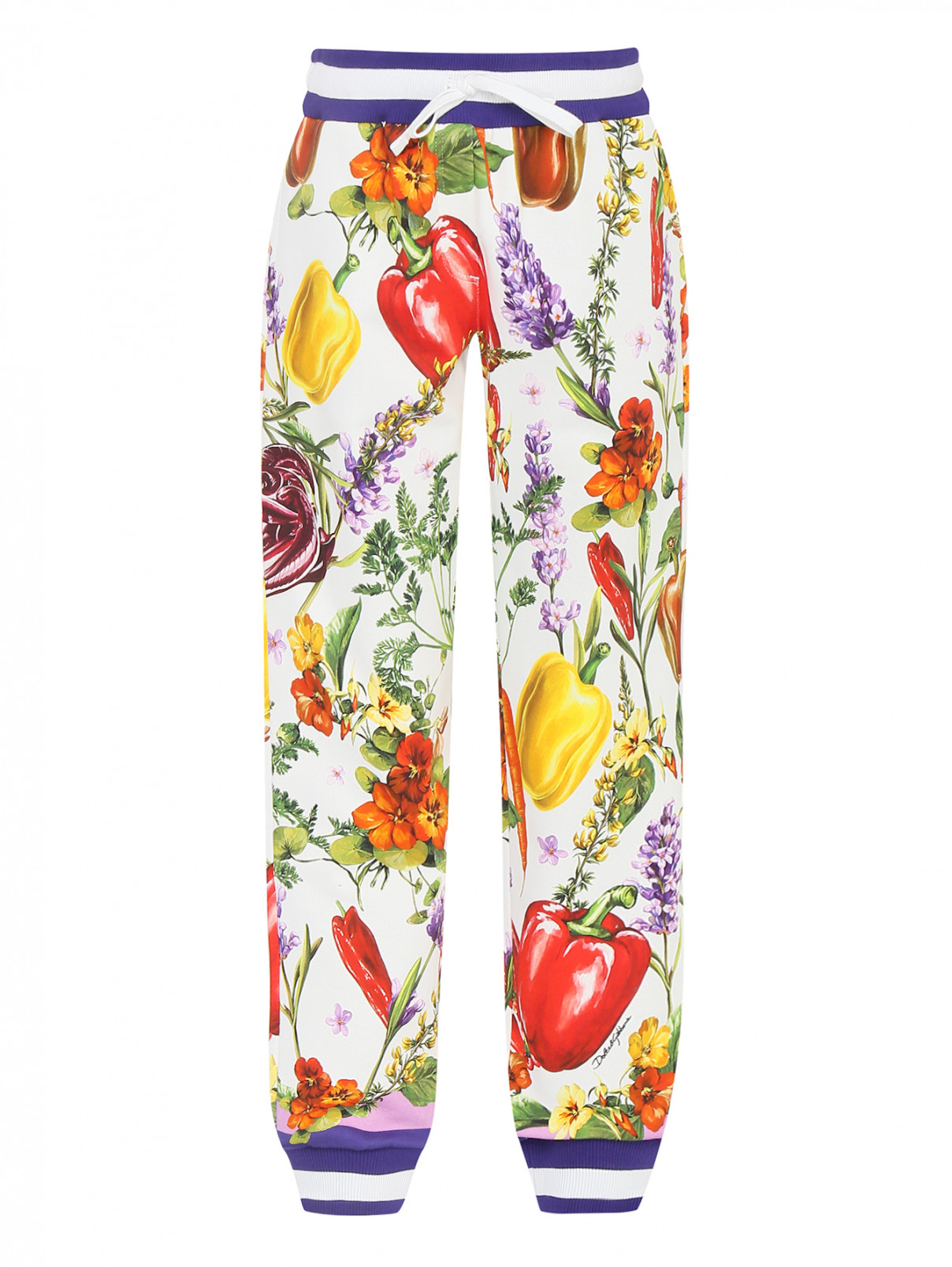 Хлопковые брюки на резинке Dolce & Gabbana  –  Общий вид  – Цвет:  Узор