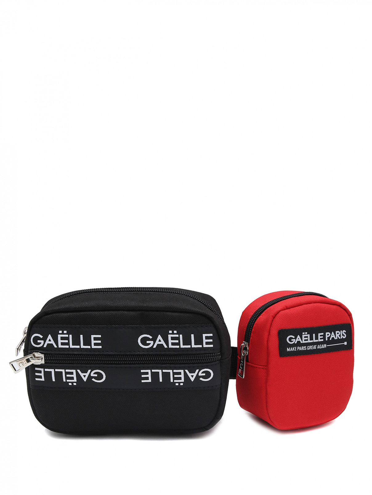 Двойная поясная сумка с логотипом Gaelle  –  Общий вид  – Цвет:  Черный