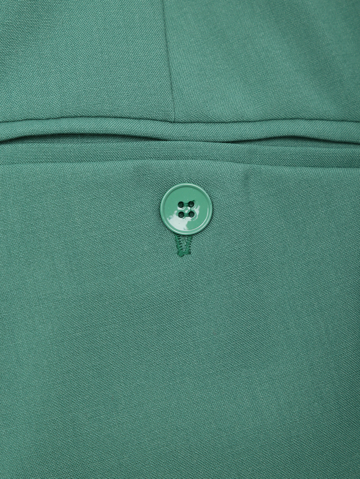 Однотонные брюки из шерсти Weekend Max Mara  –  Деталь  – Цвет:  Зеленый