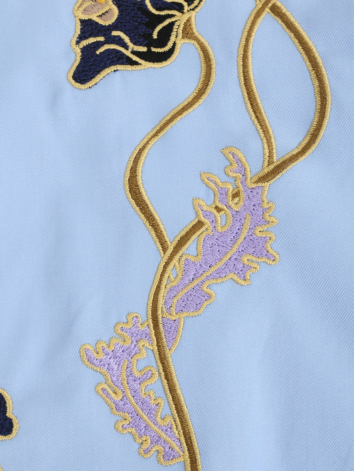 Юбка-мини из хлопка с декоративной отделкой Carven  –  Деталь  – Цвет:  Фиолетовый