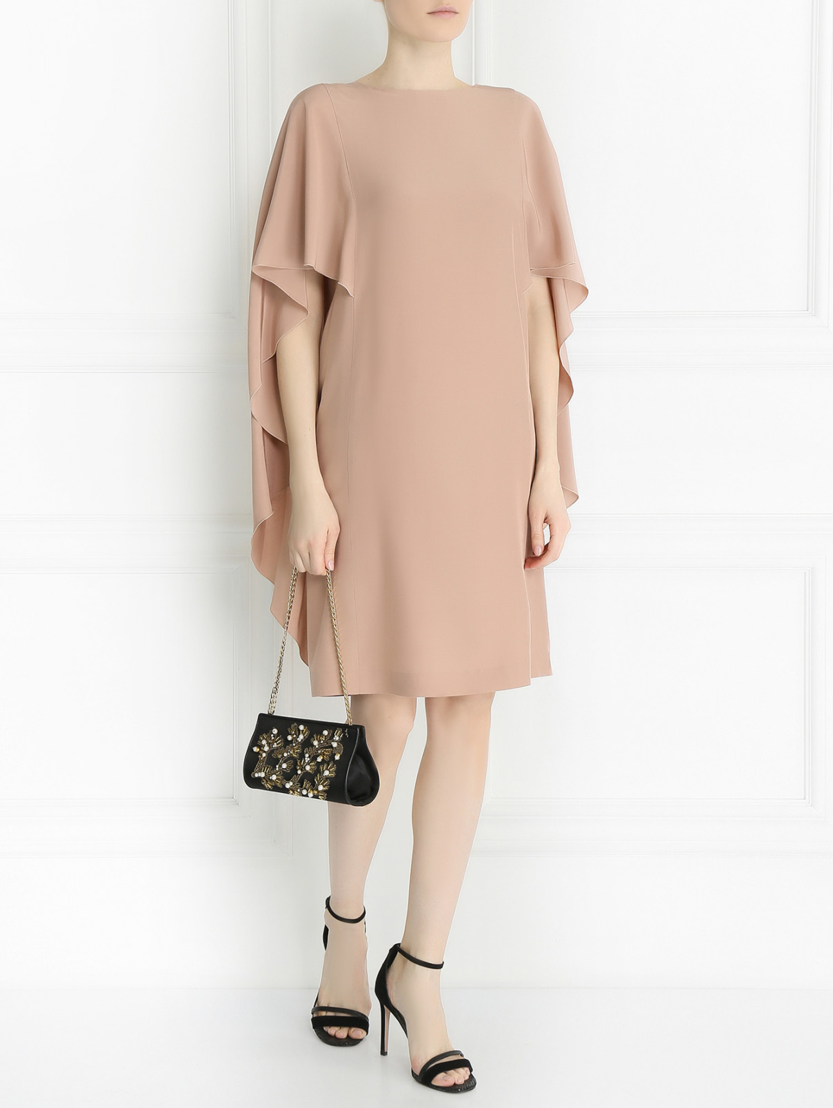 Платье из шелка свободного кроя Alberta Ferretti  –  Модель Общий вид  – Цвет:  Розовый