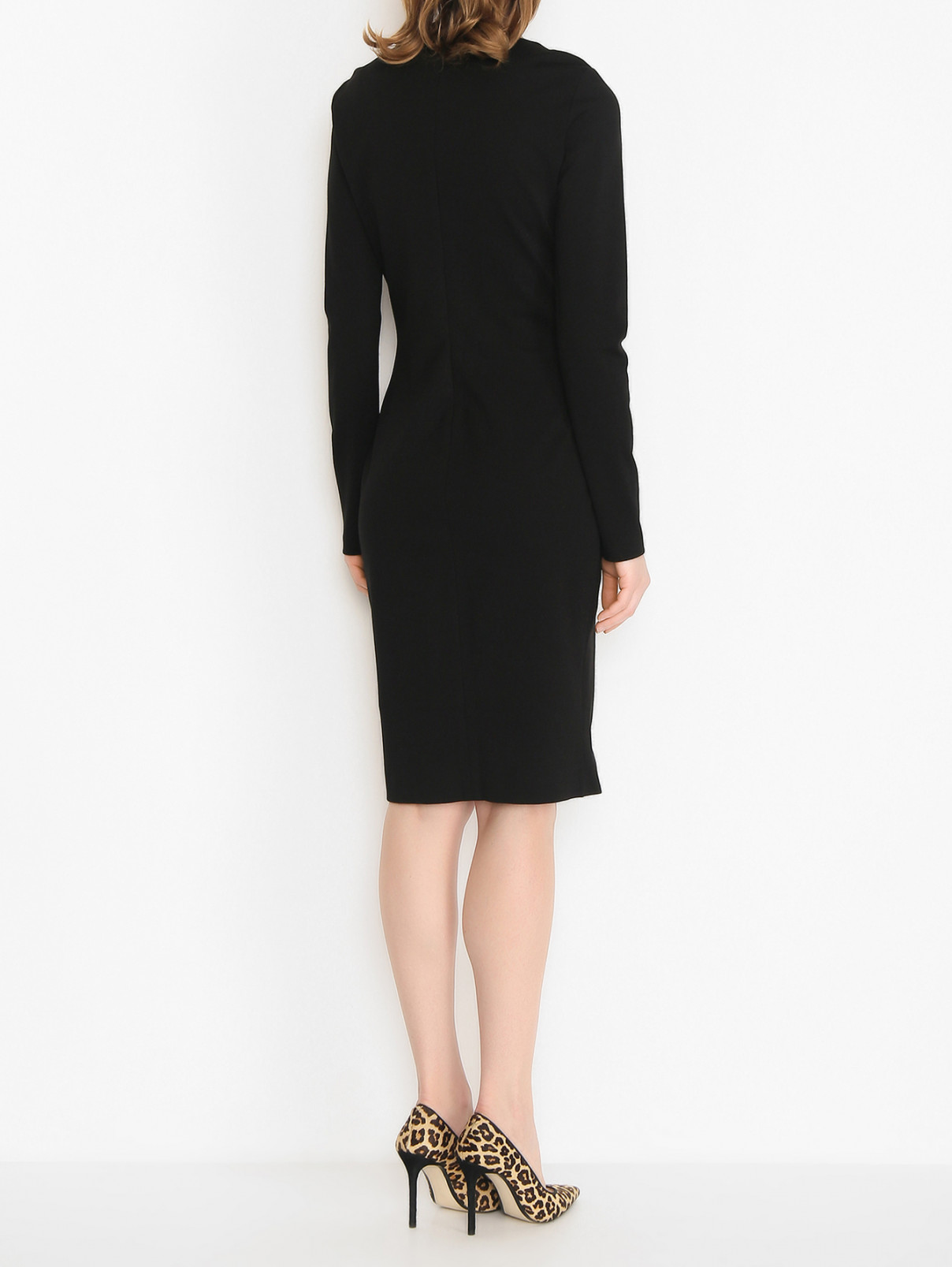 Платье трикотажное с декоративным элементом Cavalli class  –  МодельВерхНиз1  – Цвет:  Черный