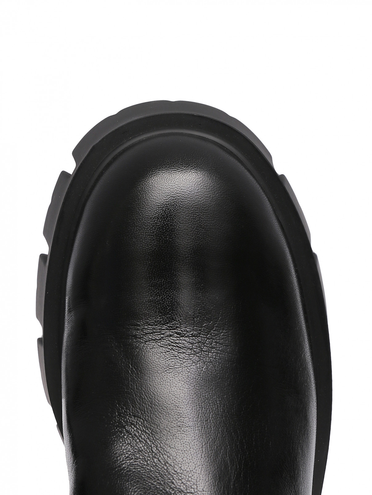 Комбинированные ботинки из кожи на грубой подошве Ermanno Scervino  –  Обтравка3  – Цвет:  Черный
