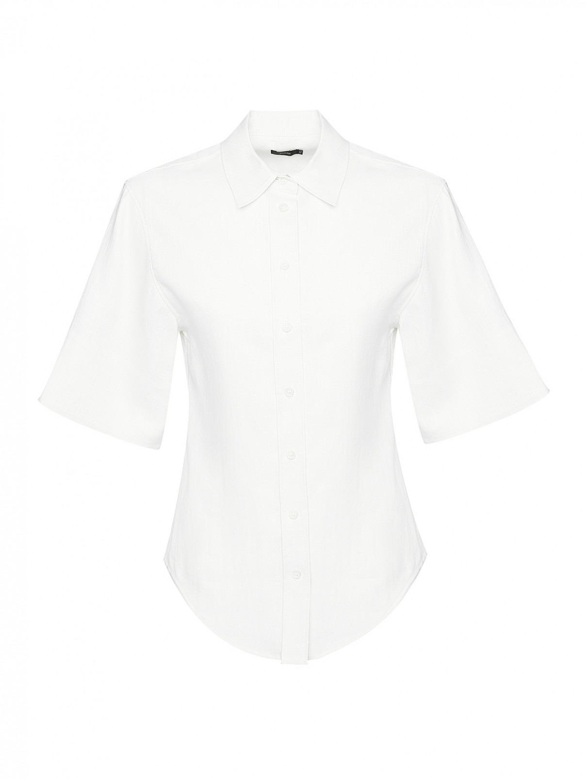 Рубашка изо льна с коротким рукавом Joseph  –  Общий вид  – Цвет:  Белый