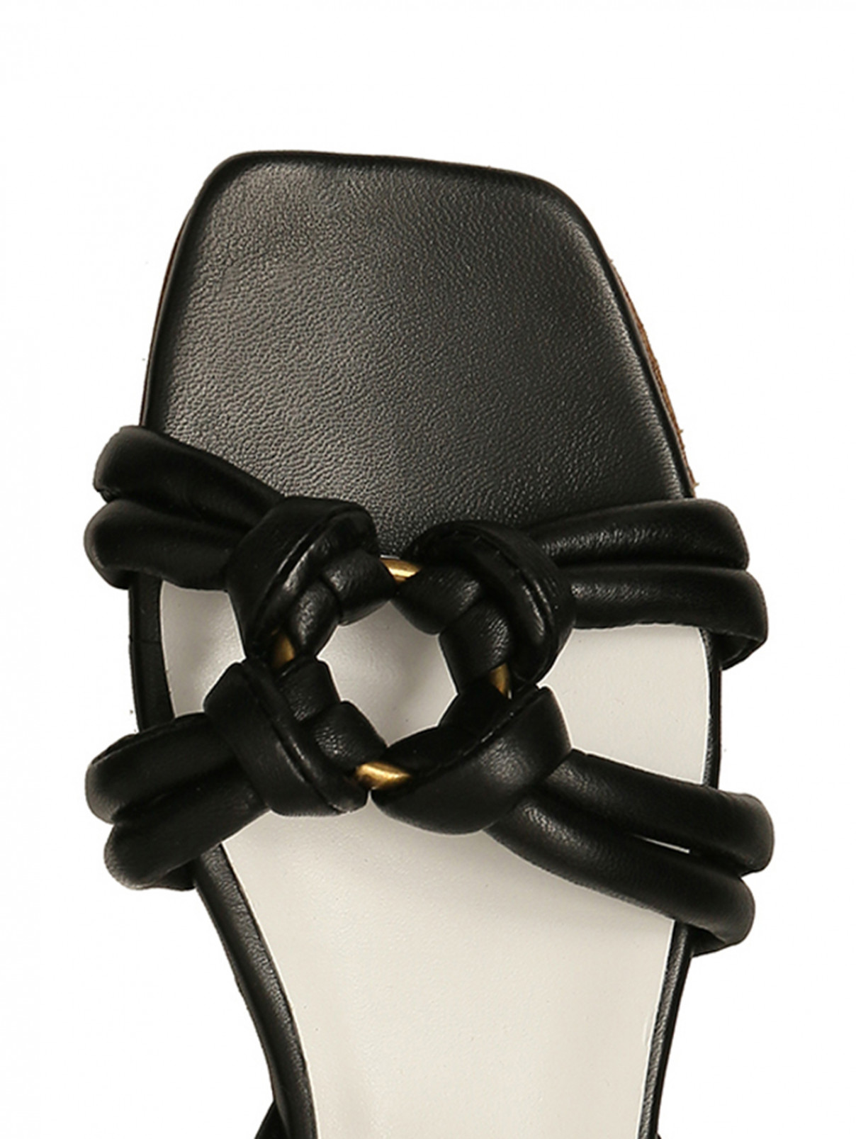 Кожаные босоножки на каблуке Gallucci  –  Деталь  – Цвет:  Черный