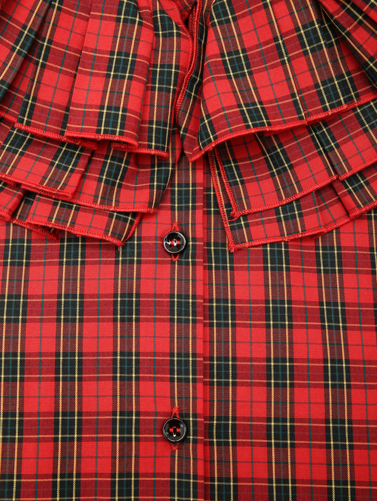 Хлопковая блуза с объемным воротником Philosophy di Lorenzo Serafini  –  Деталь  – Цвет:  Узор