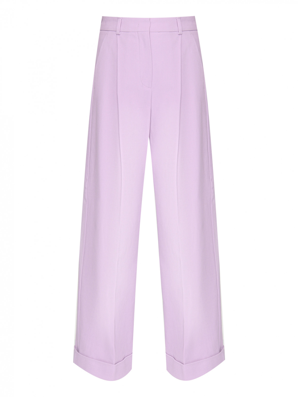 Широкие брюки из хлопка Sportmax  –  Общий вид  – Цвет:  Фиолетовый