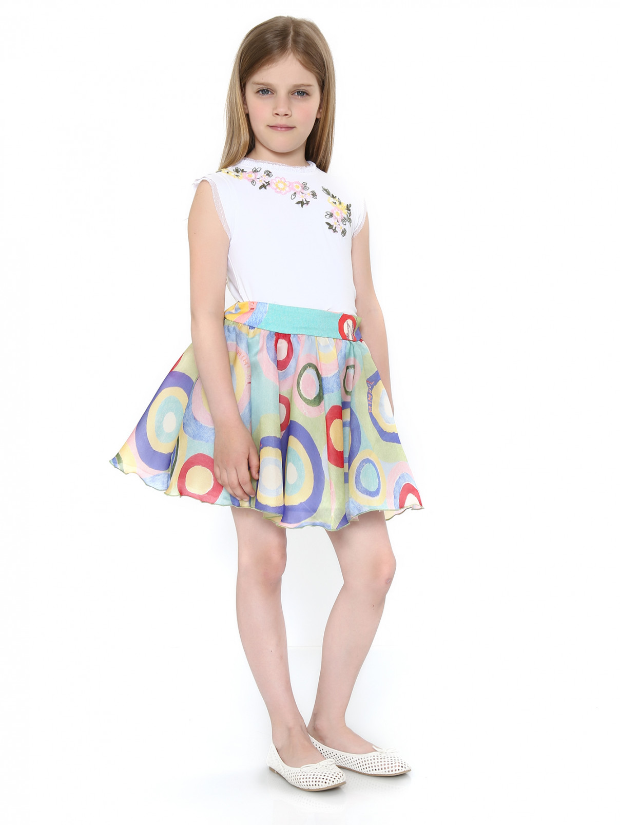 Пышная юбка из шелка с узором MiMiSol  –  Модель Общий вид  – Цвет:  Узор