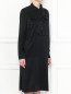 Платье-миди из шелка прямого кроя с карманами Calvin Klein  –  МодельВерхНиз