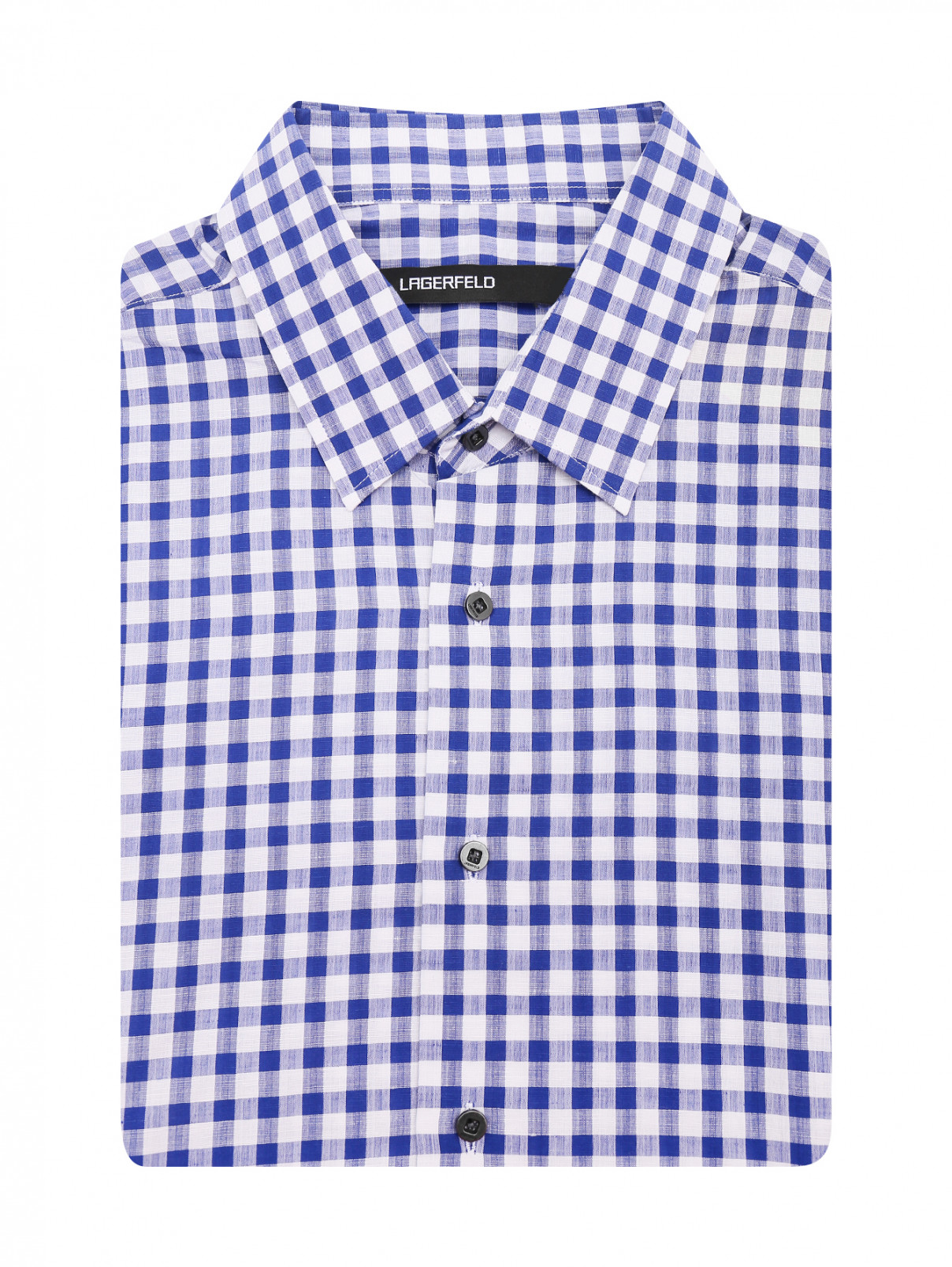Рубашка из хлопка с узором Lagerfeld  –  Общий вид  – Цвет:  Узор