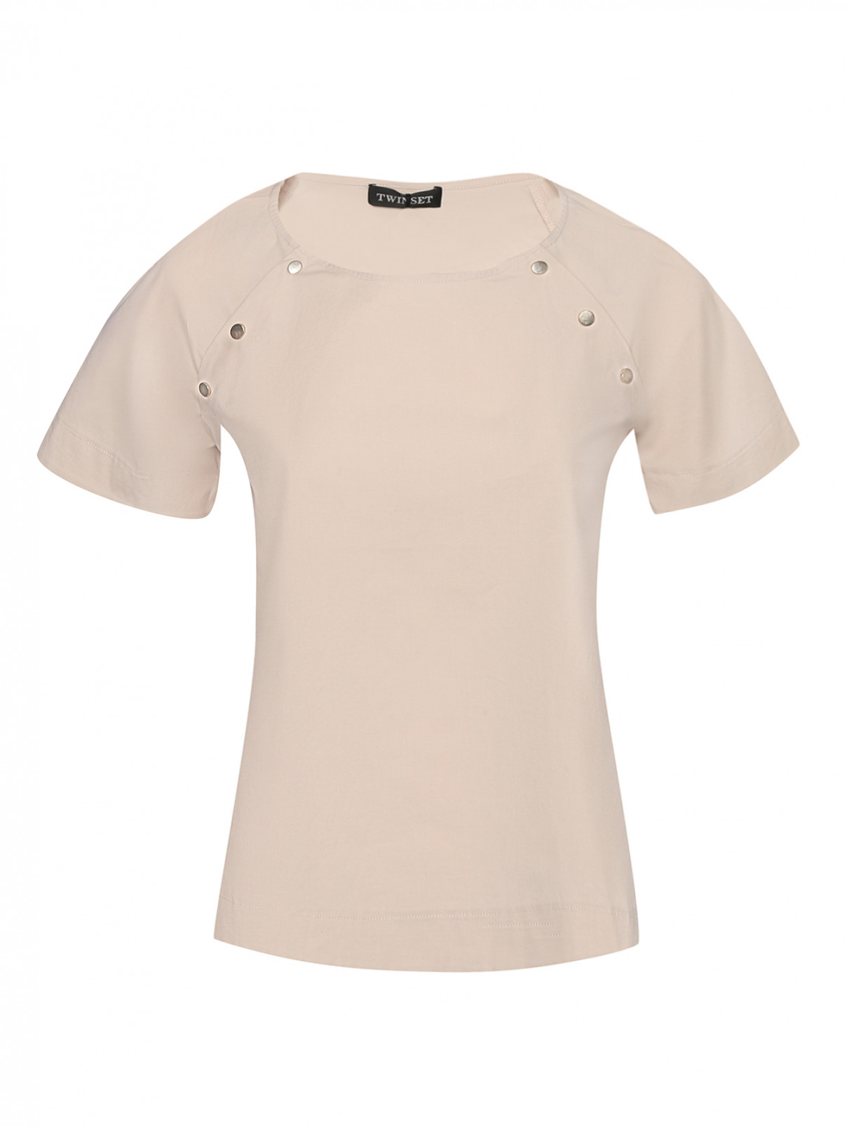 Блуза из хлопка с коротким рукавом на кнопках TWINSET  –  Общий вид