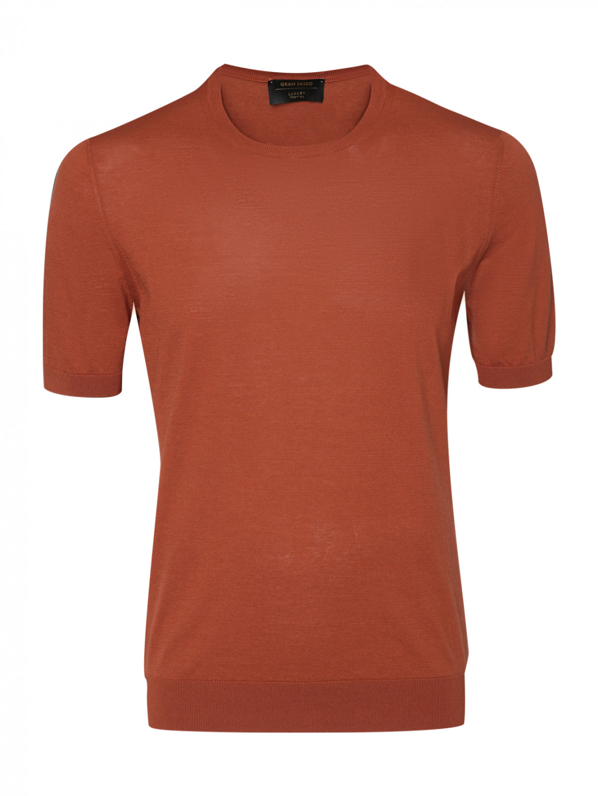 Джемпер из хлопка с короткими рукавами Gran Sasso  –  Общий вид  – Цвет:  Оранжевый