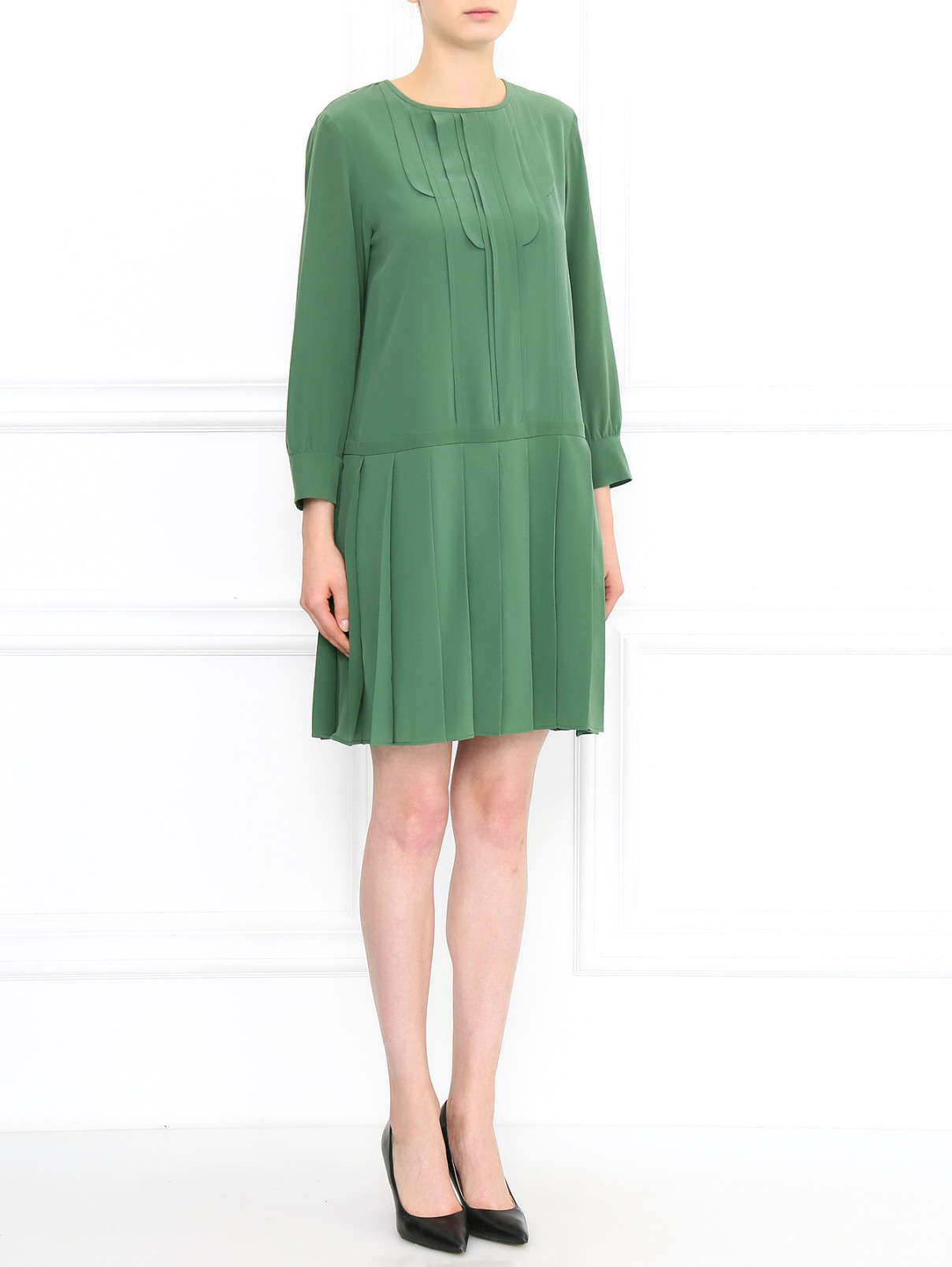 Платье свободного кроя Max Mara  –  Модель Общий вид  – Цвет:  Зеленый
