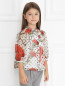 Блуза из шелка с цветочным узором Dolce & Gabbana  –  Модель Верх-Низ