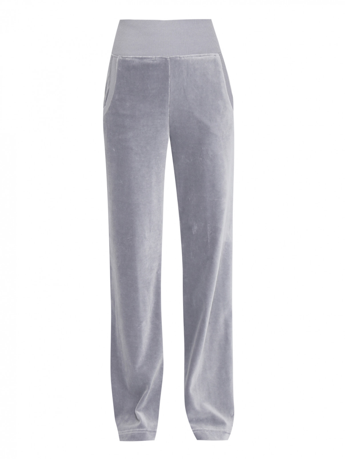 Трикотажные брюки из хлопка на резинке Alberta Ferretti  –  Общий вид  – Цвет:  Серый