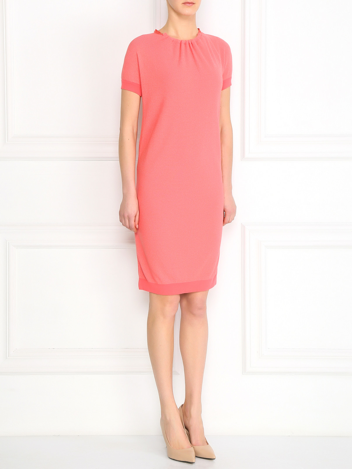Платье с вырезом на спине Emporio Armani  –  Модель Общий вид  – Цвет:  Розовый