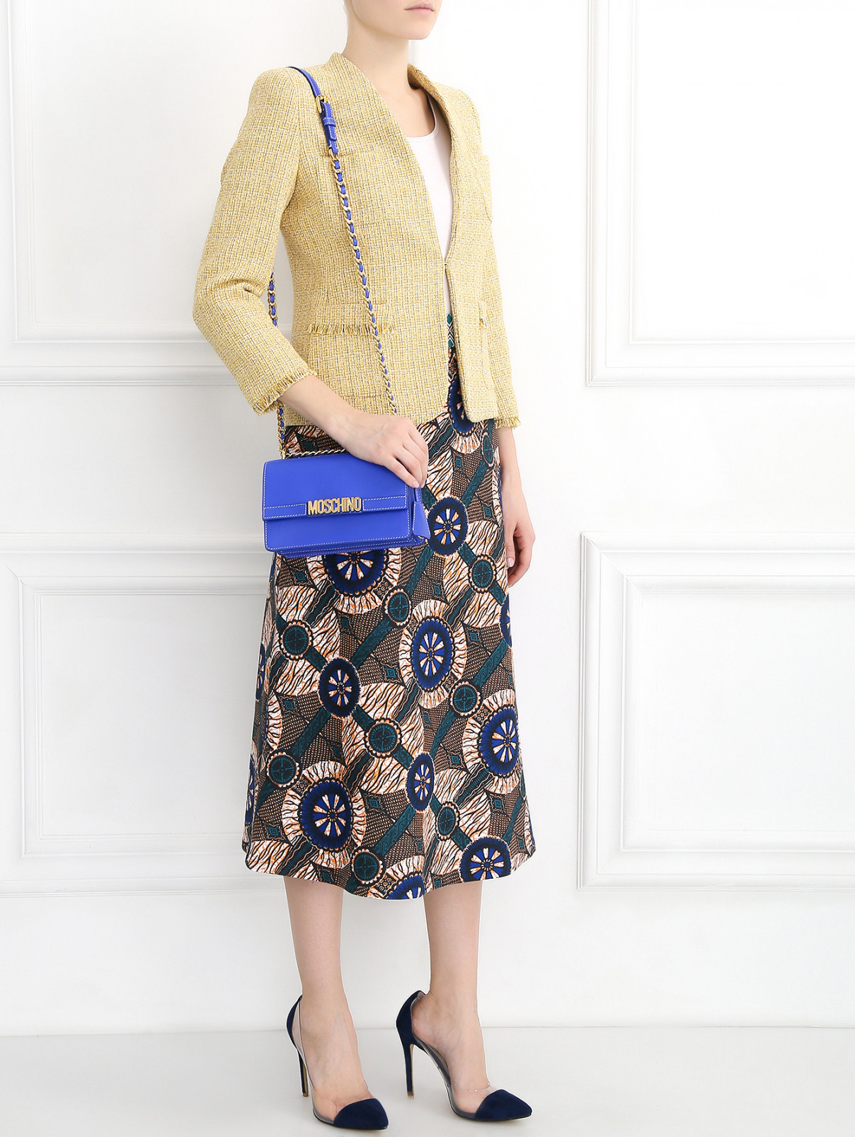 Сумка из кожи на цепочке Moschino Couture  –  Модель Общий вид  – Цвет:  Синий