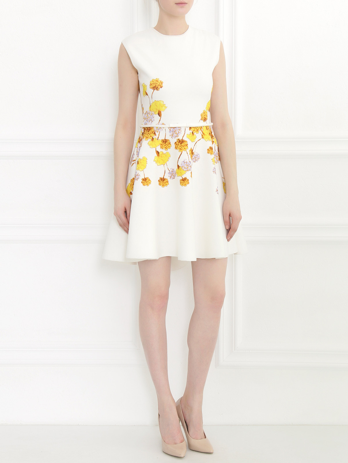 Платье-мини с цветочным узором Giambattista Valli  –  Модель Общий вид  – Цвет:  Узор