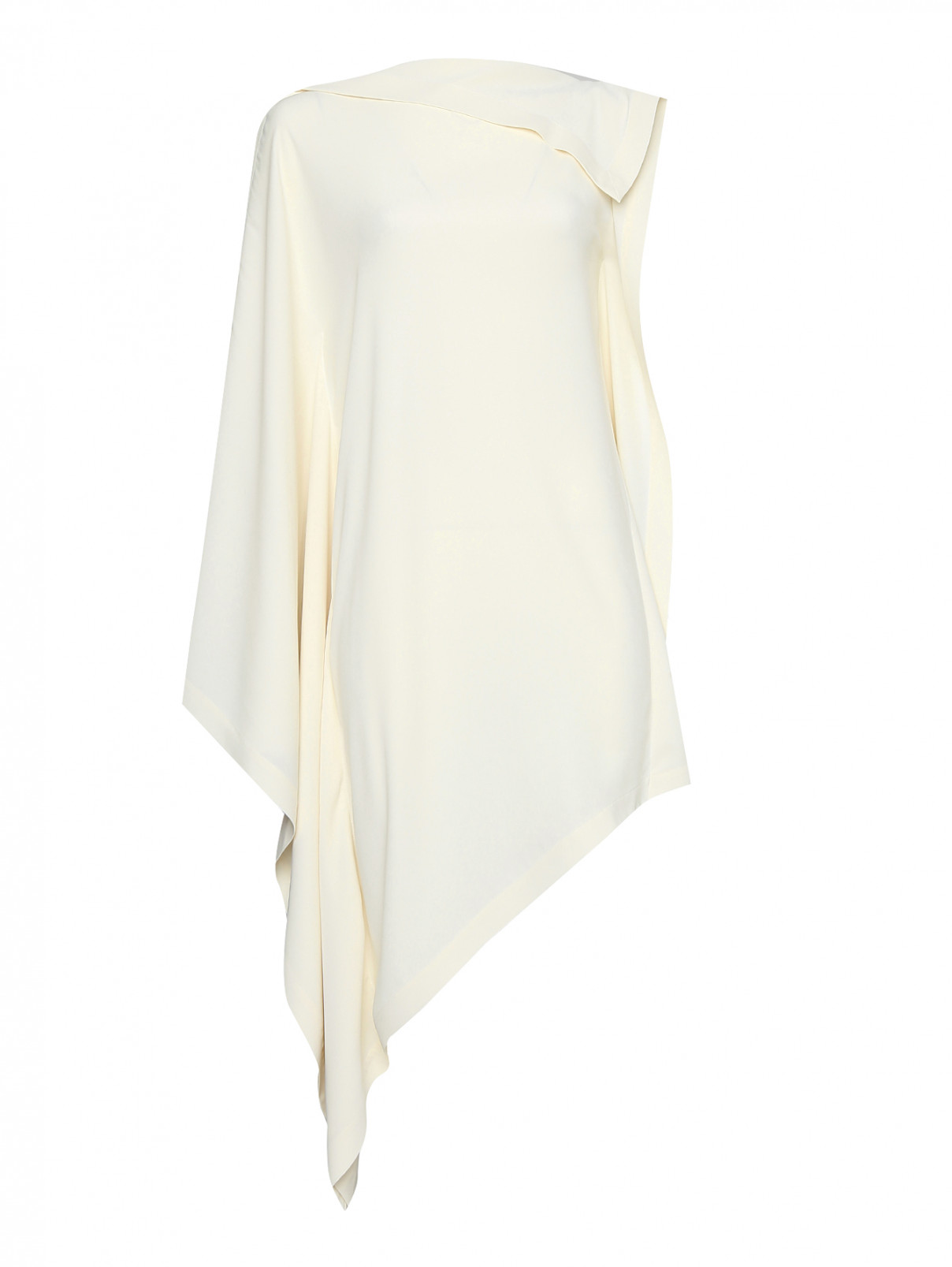 Платье миди с драпировкой MM6  –  Общий вид  – Цвет:  Белый