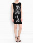 Трикотажное платье-мини с узором Moschino Couture  –  Модель Общий вид