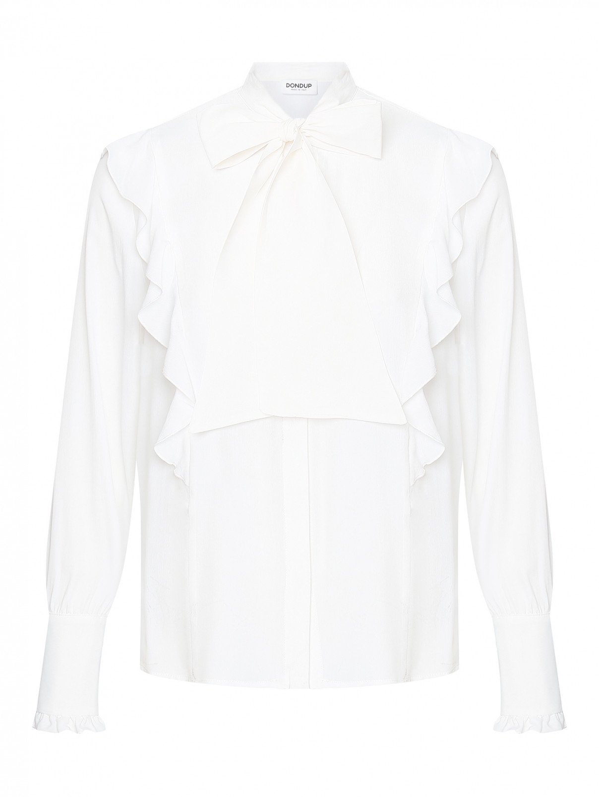 Блуза с лентами и воланами Dondup  –  Общий вид  – Цвет:  Белый