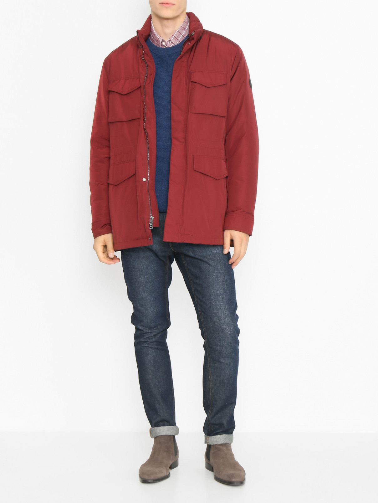 Куртка на молнии с карманами Michael by MK  –  МодельОбщийВид  – Цвет:  Красный