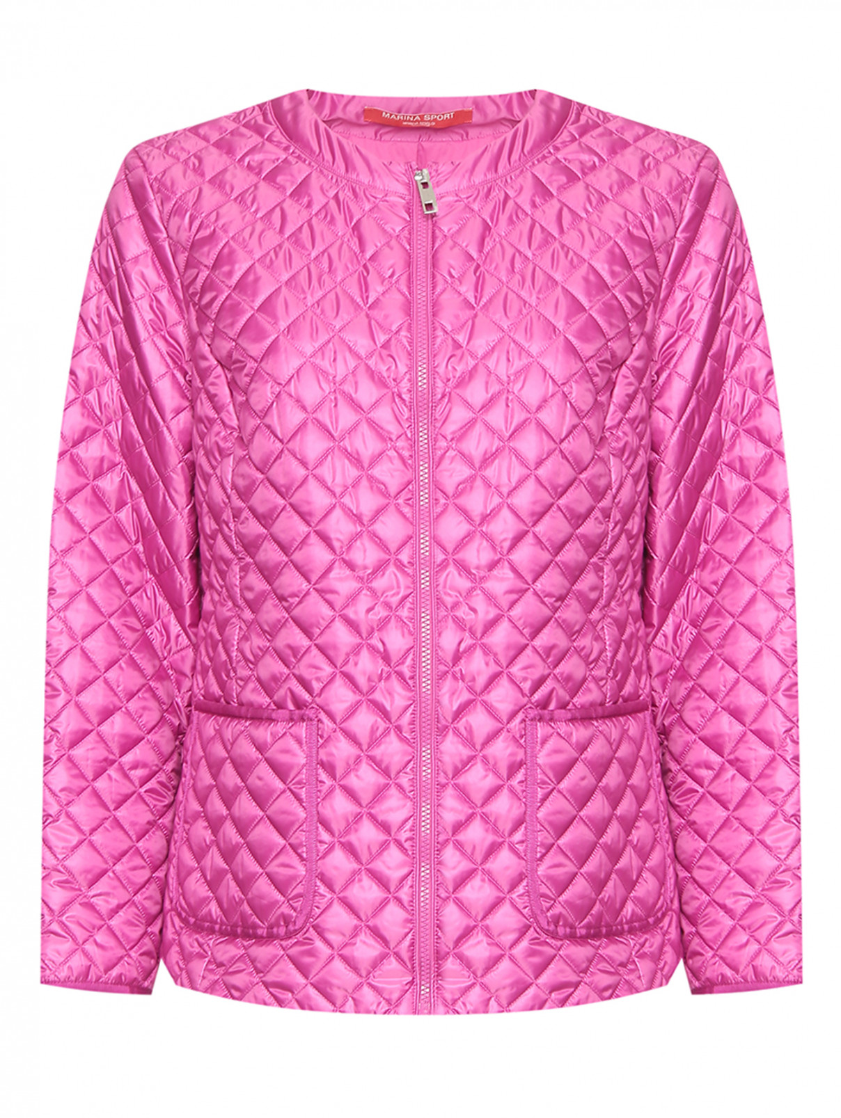 Стеганая куртка с накладными карманами Marina Rinaldi  –  Общий вид  – Цвет:  Фиолетовый