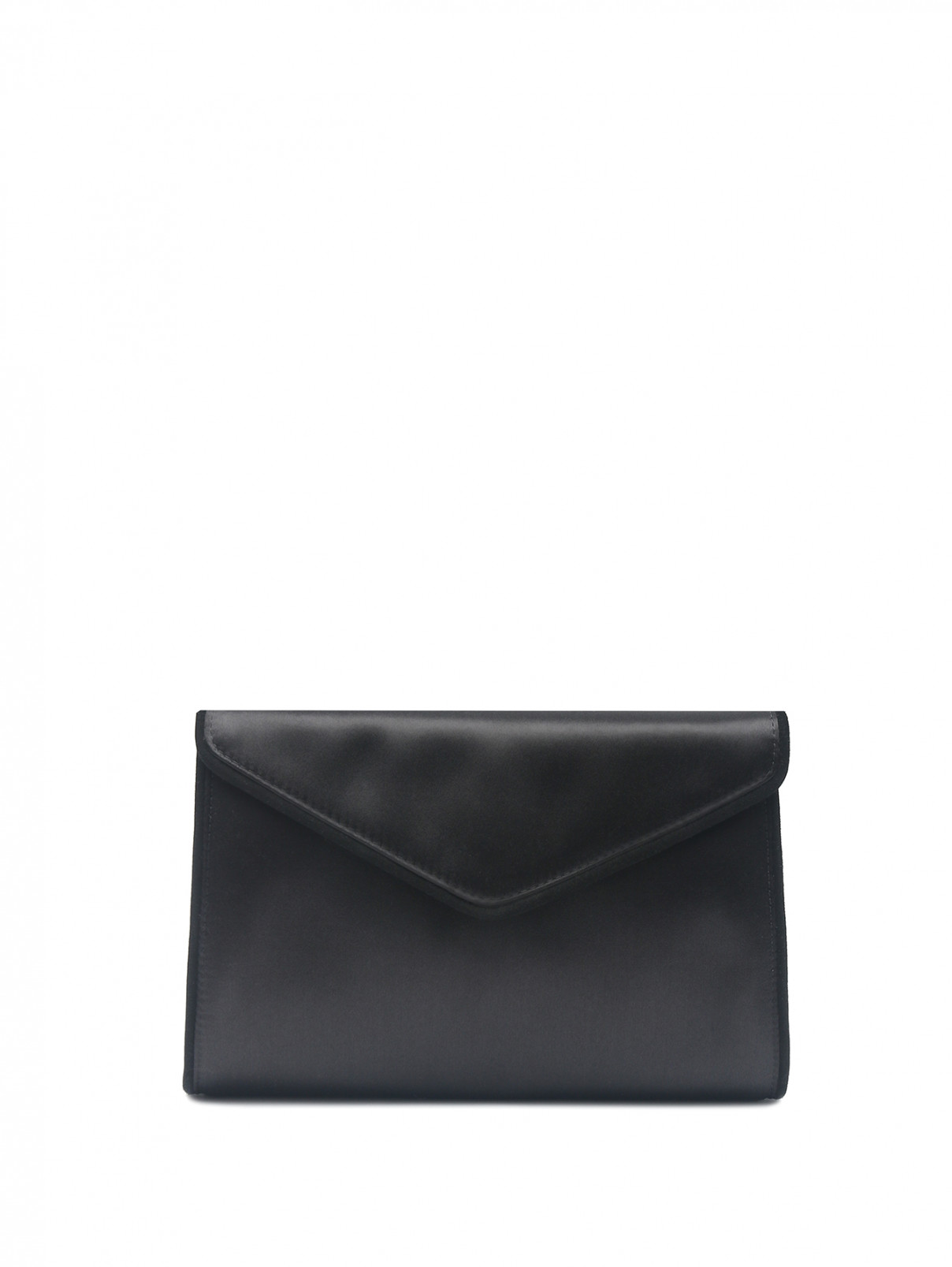 Сатиновая сумка на цепочке Max Mara  –  Общий вид  – Цвет:  Черный