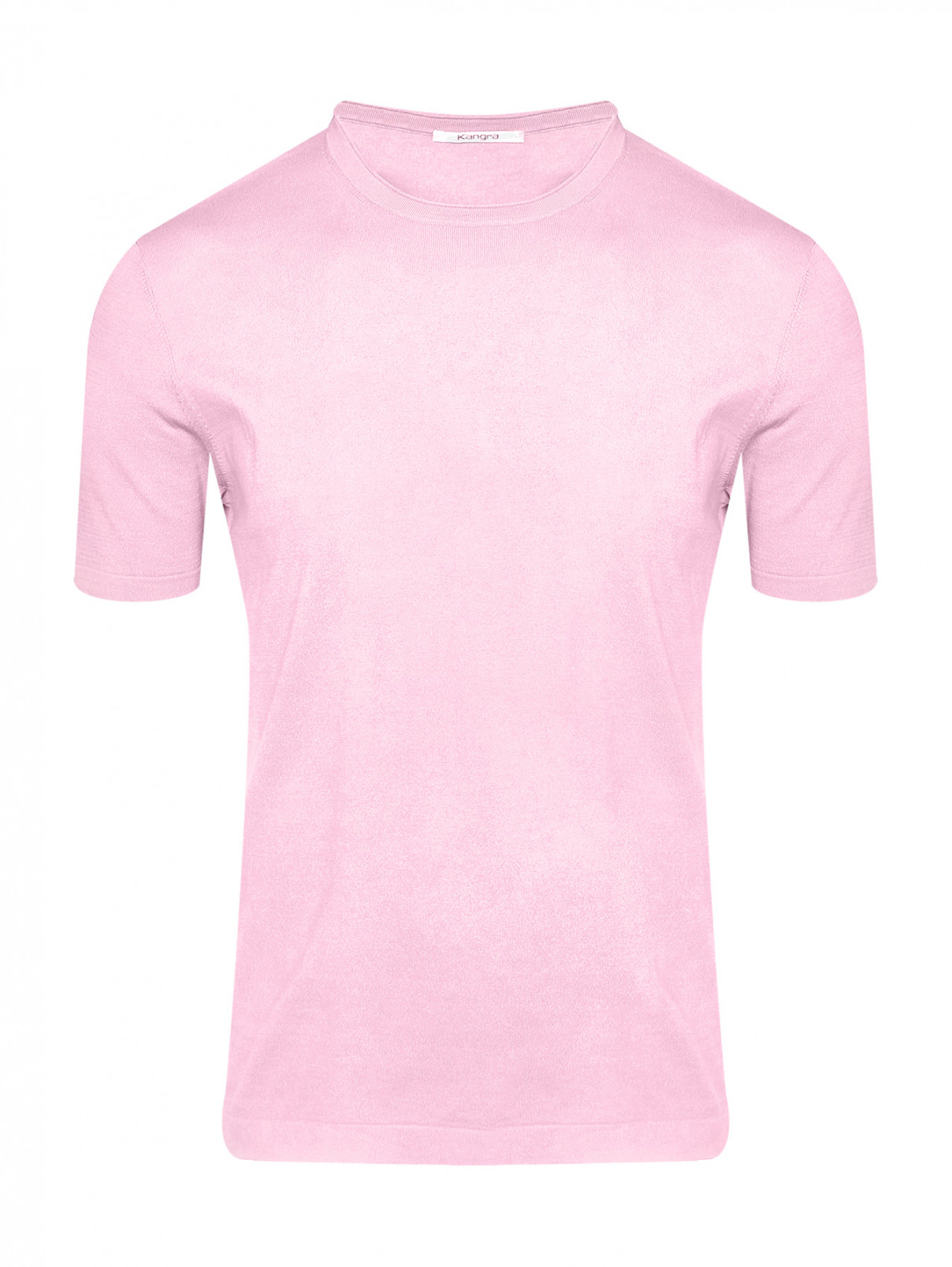 Джемпер из хлопка с короткими рукавами Kangra Cashmere  –  Общий вид  – Цвет:  Розовый