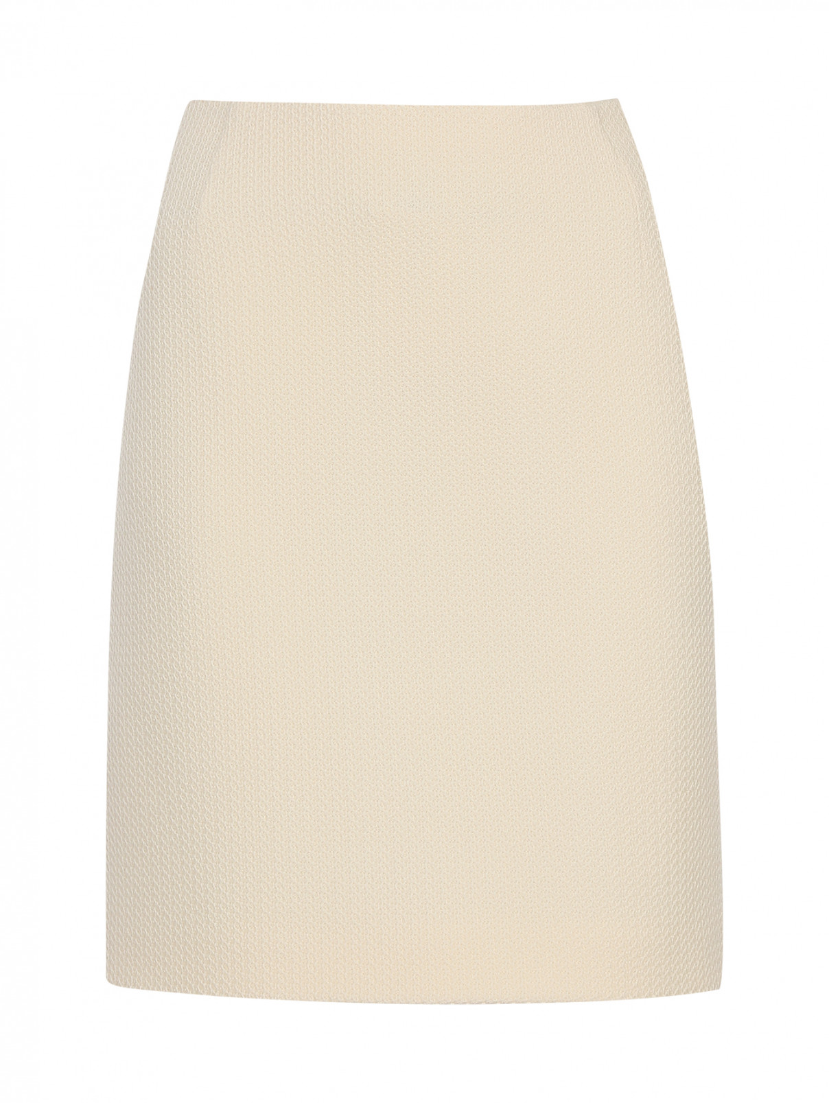 Шерстяная юбка-мини Moschino Couture  –  Общий вид  – Цвет:  Бежевый