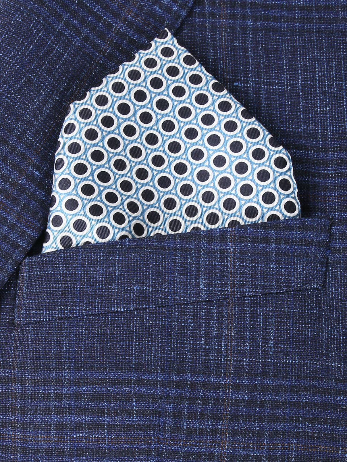 Платок из шелка с узором Boss  –  Модель Общий вид  – Цвет:  Синий