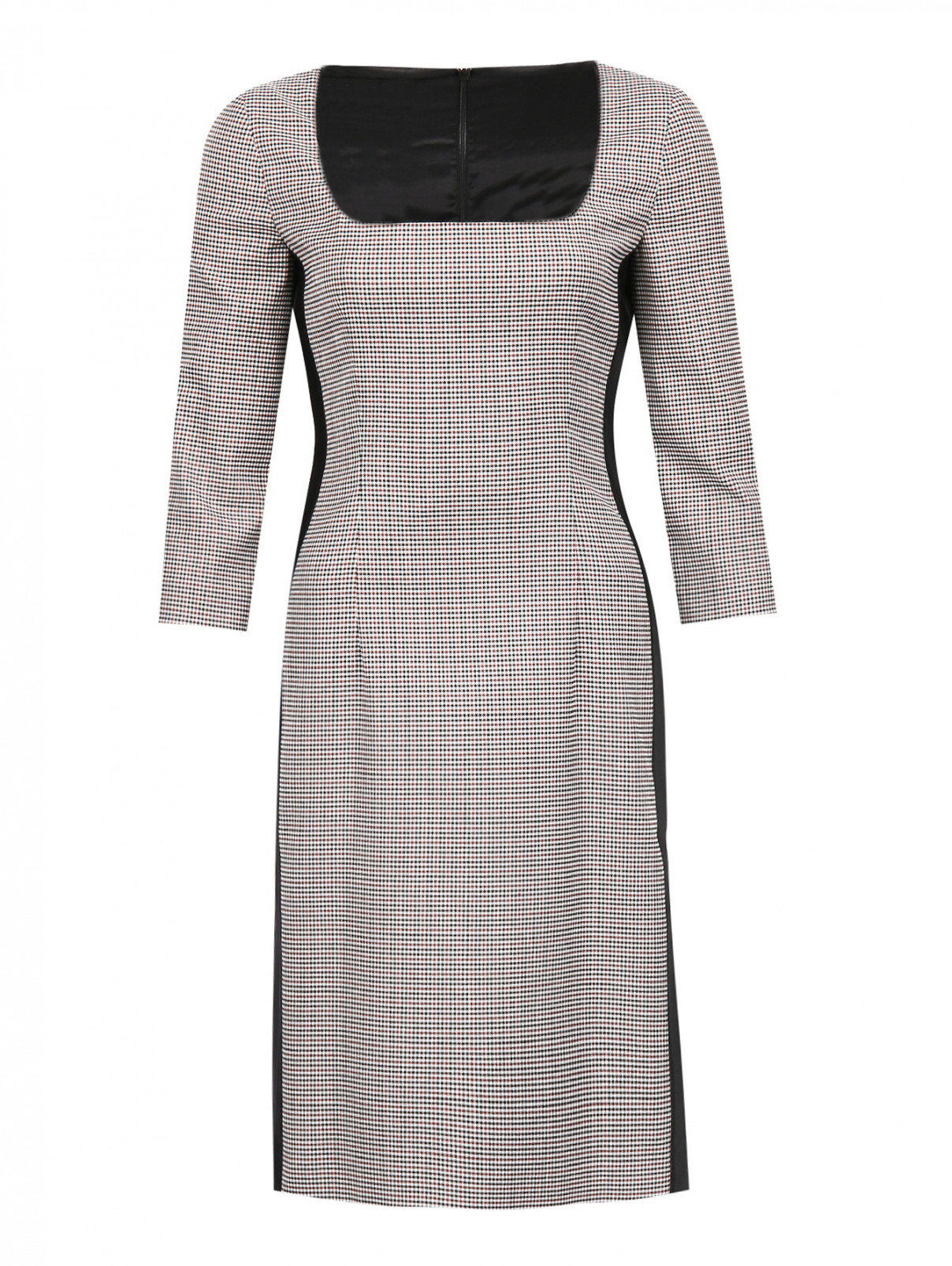 Платье-миди из смешанной шерсти с рукавами 3/4 Moschino Boutique  –  Общий вид  – Цвет:  Узор
