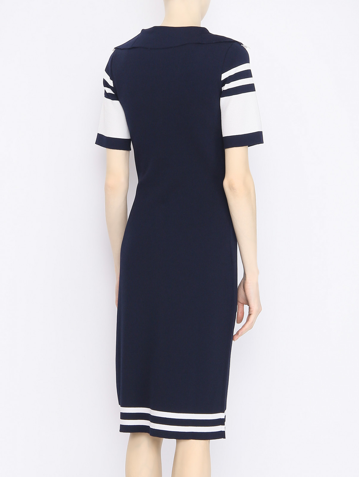 Платье-миди с коротким рукавом Moschino Boutique  –  МодельВерхНиз1  – Цвет:  Синий
