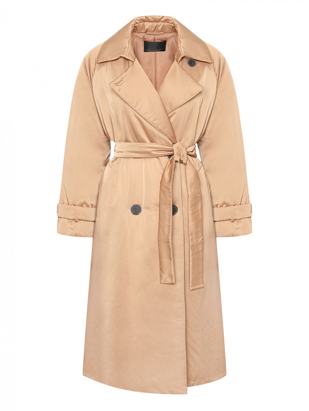 Двубортное утепленное пальто Marina Rinaldi  –  Общий вид  – Цвет:  Коричневый