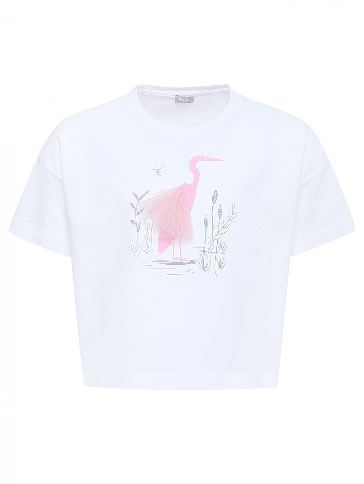 Хлопковая футболка с аппликацией Il Gufo  –  Общий вид  – Цвет:  Белый
