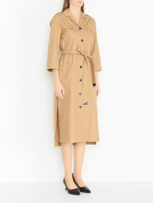 Однотонное платье из хлопка Max Mara - МодельВерхНиз