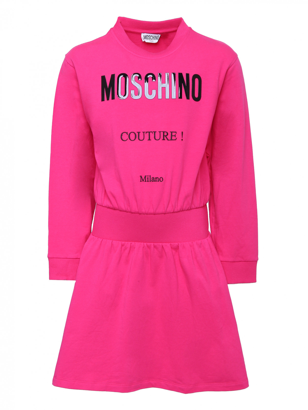 Трикотажное платье с резинкой Moschino  –  Общий вид  – Цвет:  Розовый
