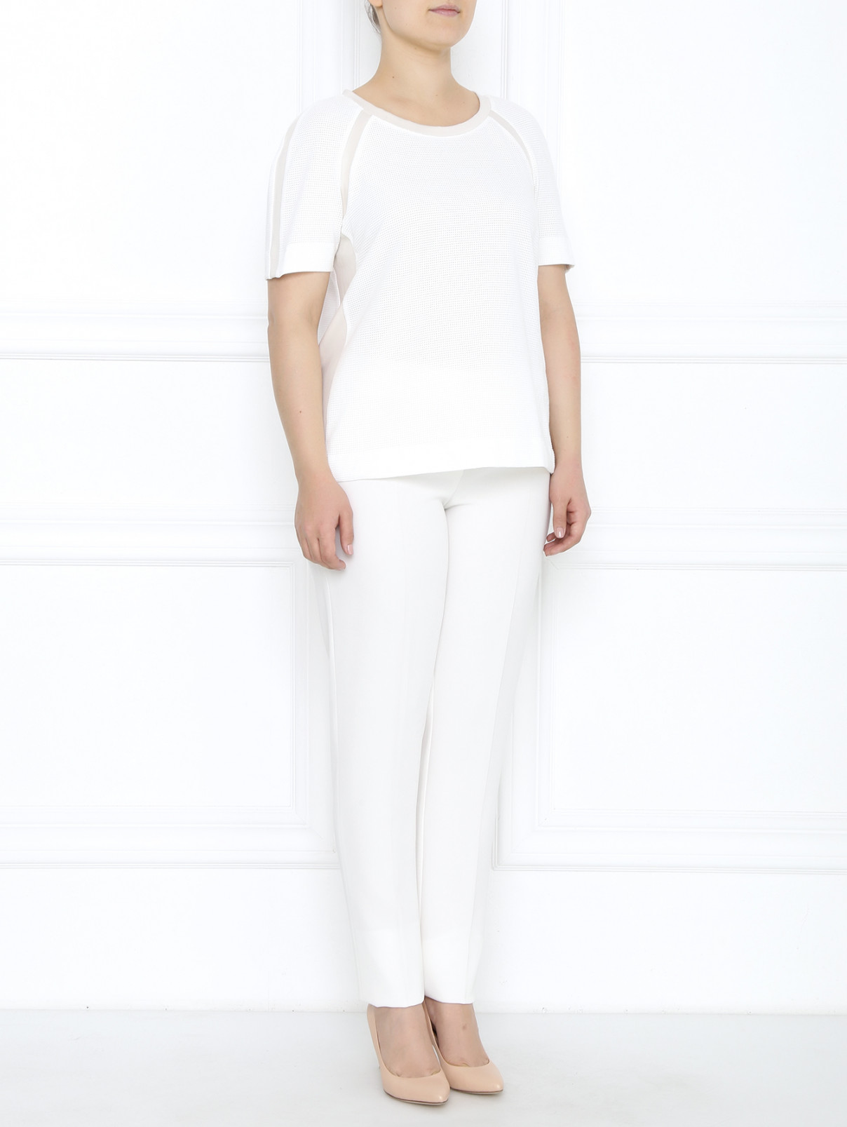 Брюки узкие прямого кроя Marina Rinaldi  –  Модель Общий вид  – Цвет:  Белый