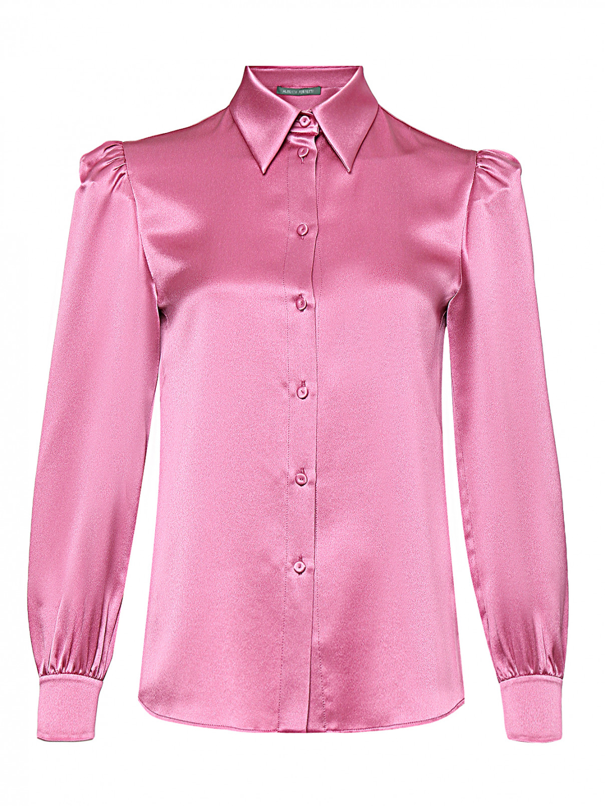 Блуза из шелка с объемными рукавами Alberta Ferretti  –  Общий вид  – Цвет:  Розовый