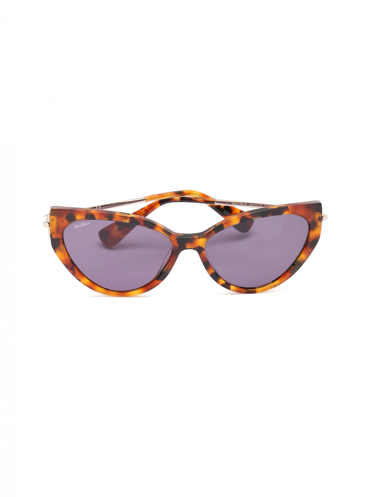 Очки солнцезащитные в пластиковой оправе с узором Max Mara  –  Общий вид  – Цвет:  Узор