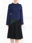 Платье-миди свободного фасона с контрастной отделкой Jil Sander  –  Модель Верх-Низ