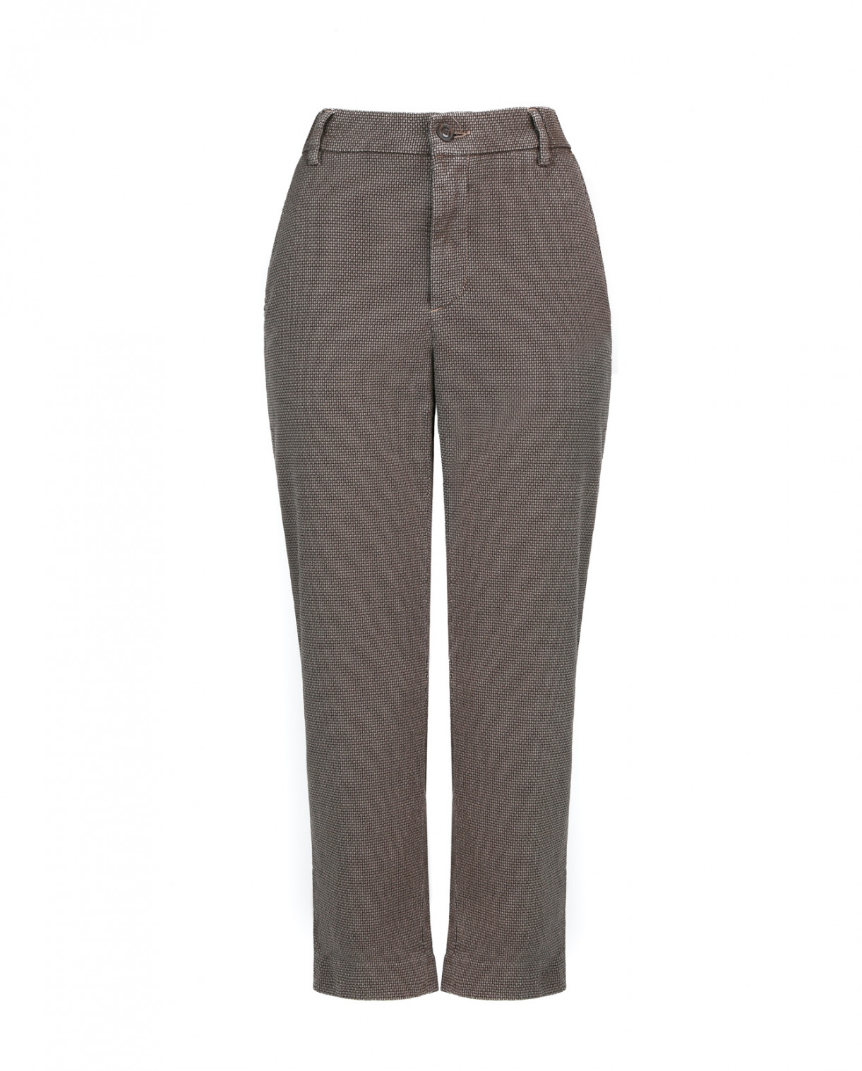 Укороченные брюки прямого фасона с боковыми карманами True NYC  –  Общий вид  – Цвет:  Узор