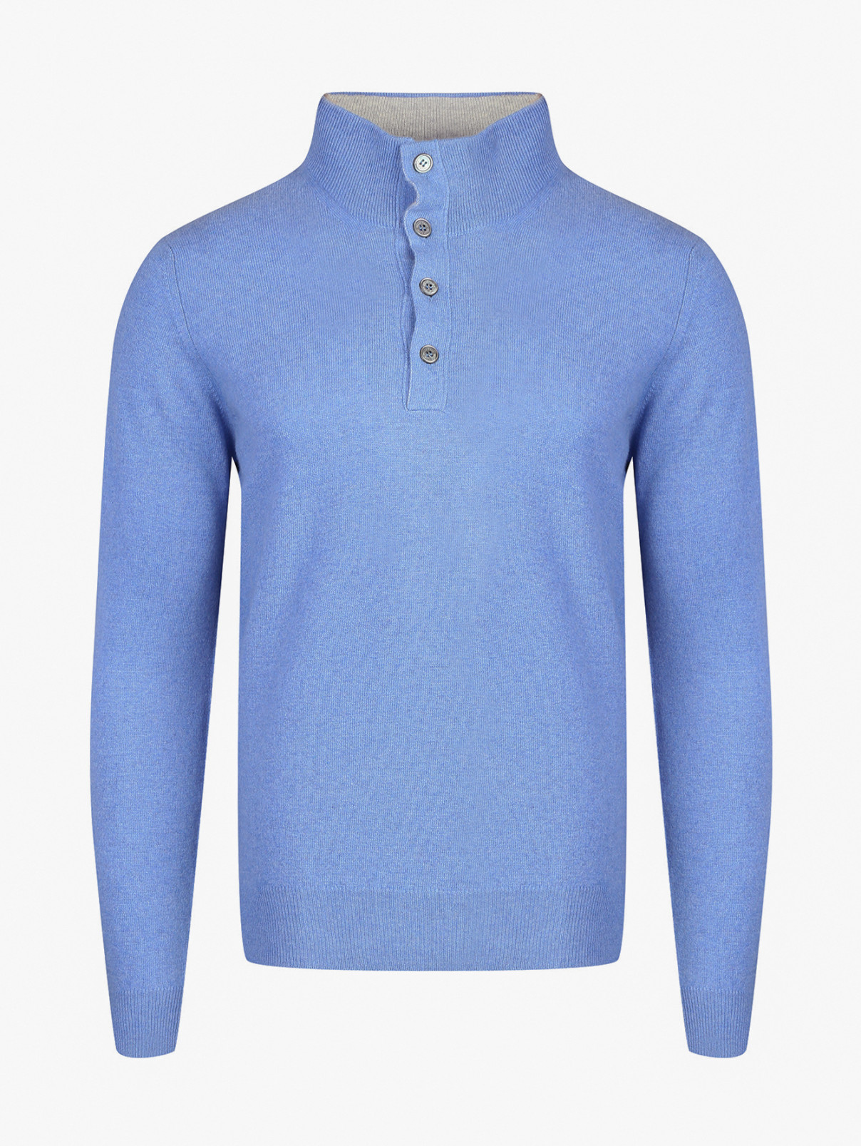 Джемпер из шерсти на пуговицах Della Ciana  –  Общий вид  – Цвет:  Синий