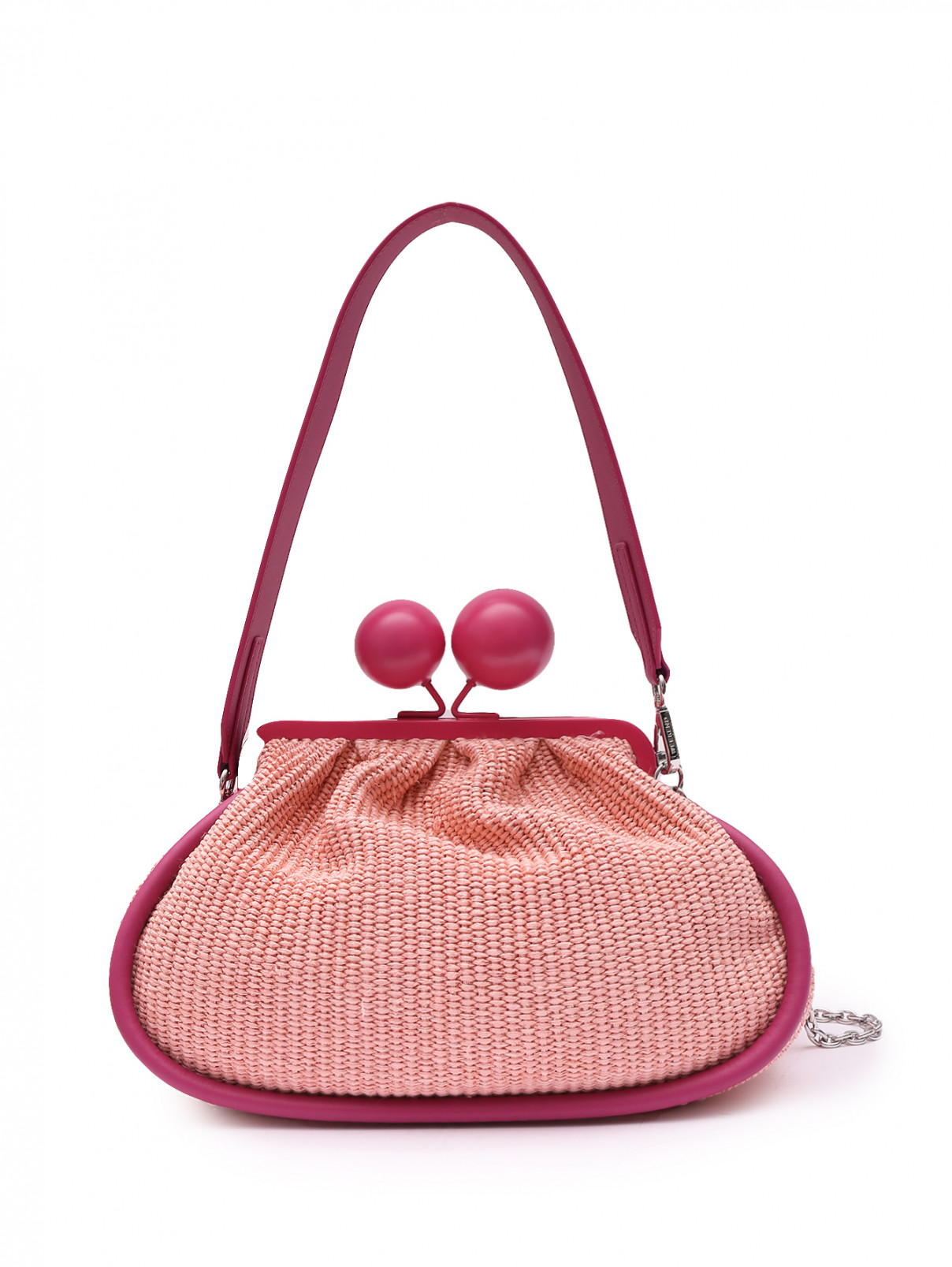 Плетеная сумка из хлопка Weekend Max Mara  –  Обтравка2  – Цвет:  Розовый